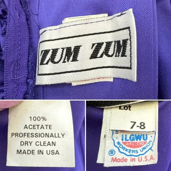 Vintage 80s Zum Zum Sequin Rhinestone Fun Party Cocktail Dress Puff Sleeve XS - Picture 9 of 11